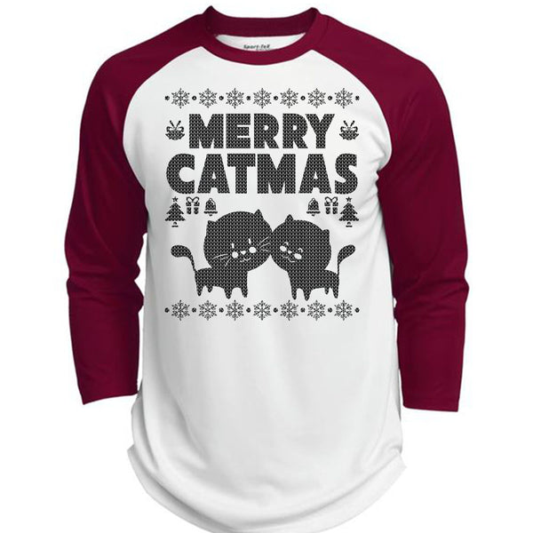 Merry Catmas T Shirt, Noel Christmas T Shirt, Awesome T-Shirts  (Polyester Game Baseball Jersey)