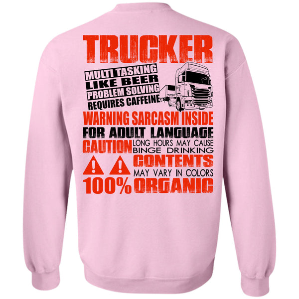 Adult Language T Shirt, Trucker Multitasking Like Beer Sweatshirt
