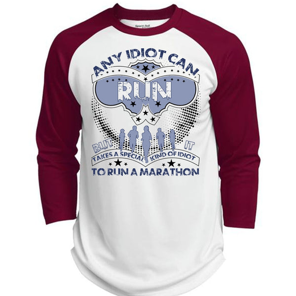 Any Idiot Can Run T Shirt, I Love Running T Shirt, Awesome T-Shirts  (Polyester Game Baseball Jersey)