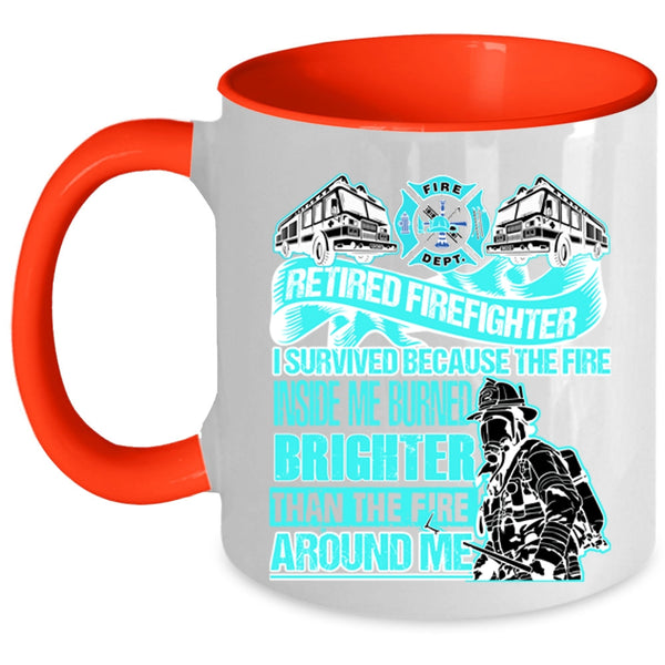 Awesome Gift For Grandfather Coffee Mug, Retired Firefighter Accent Mug