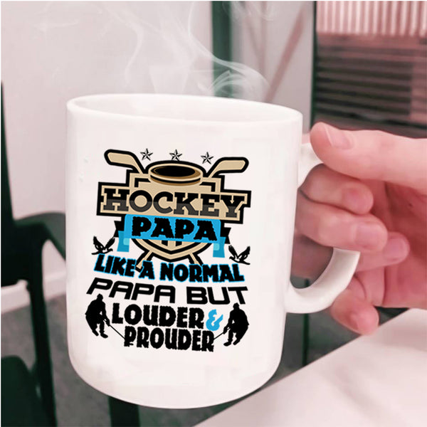 Normal Papa Coffee Mug, Hockey Papa Cup