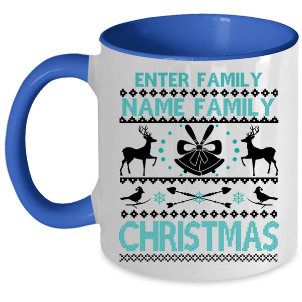Christmas Family Vacation Coffee Mug, Enter Family Name Family Christmas Accent Mug