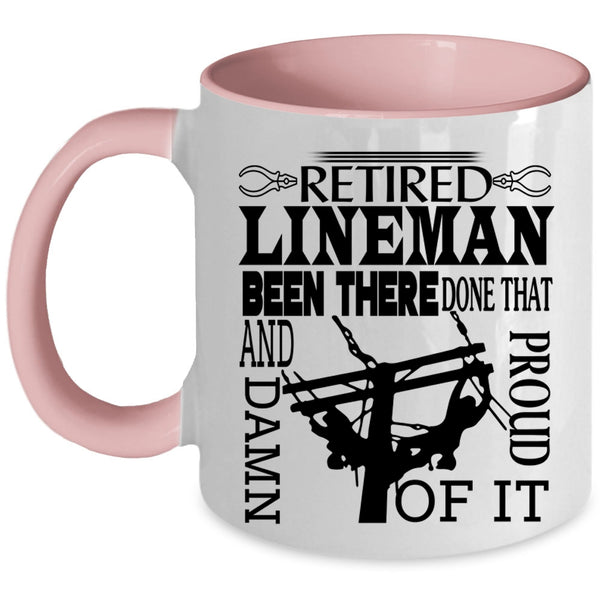Awesome Retirement Coffee Mug, Retired Lineman Accent Mug