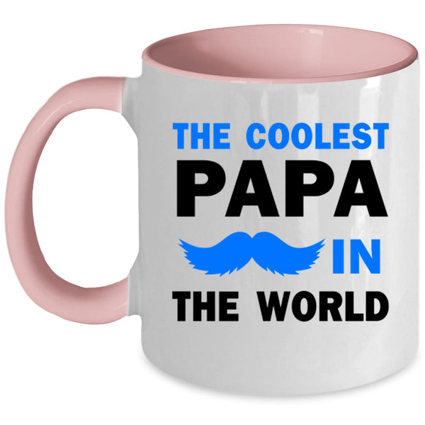 Cool Papa Coffee Mug, The Coolest Papa In The World Accent Mug