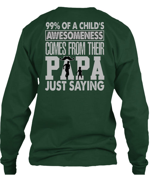 Their Papa Just Saying T Shirt, Child's Awesomeness T Shirt