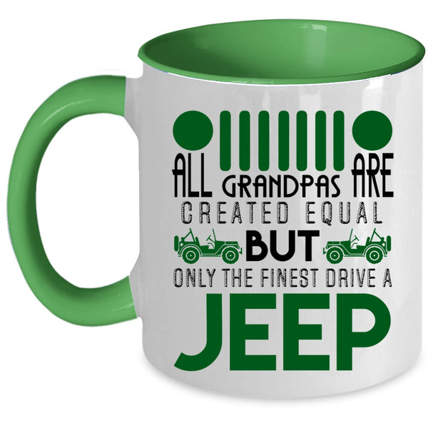 Cute Jeep Coffee Mug, Only The Finest Grandpas Drive A Jeep Accent Mug