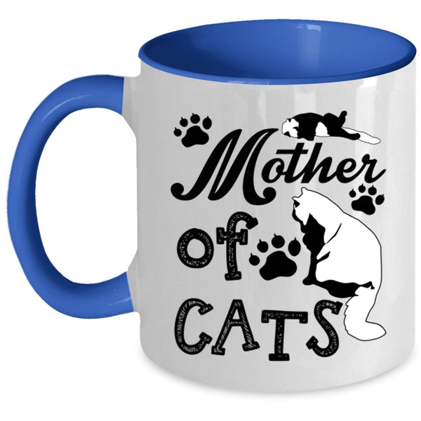 Gift For Cat Mom Coffee Mug, Mother Of Cats Accent Mug