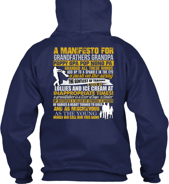 A Manifesto For Grandfathers Grandpa T Shirt, Being A Papa T Shirt