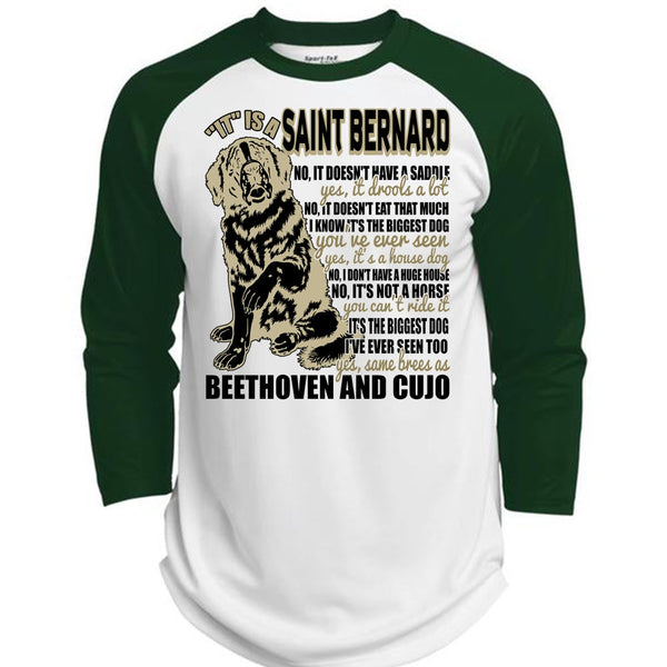It Is A Saint Bernard T Shirt, I Love My Dog T Shirt, Awesome T-Shirts  (Polyester Game Baseball Jersey)