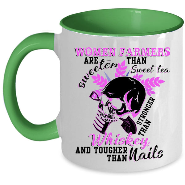 Funny Coffee Mug, Women Farmers Are Sweeter Than Sweet Tea Accent Mug