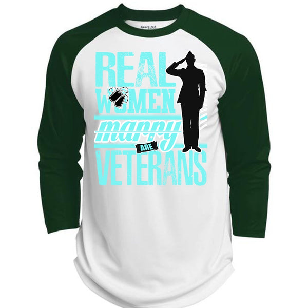 Real Women Marry Are Veterans T Shirt, I Love Veteran T Shirt, Awesome T-Shirts  (Polyester Game Baseball Jersey)