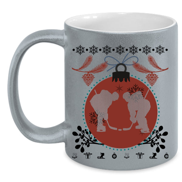 Christmas Family Vacation Coffee Mug, Cool Hockey Accent Mug