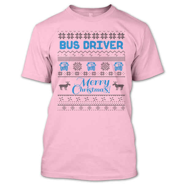 Bus Driver Merry Christmas T Shirt, Gift For Merry Christmas T Shirt