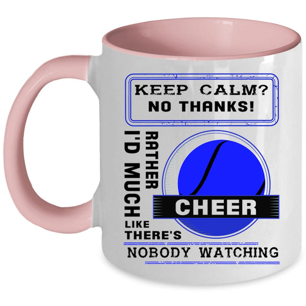 Cool Softball Coffee Mug, I'd Much Rather Cheer Accent Mug