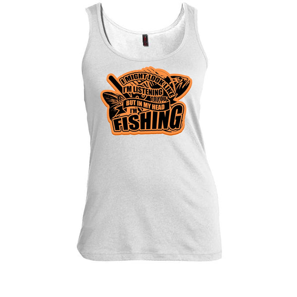 In My Head I'm Fishing T Shirt, Coolest Fishing Tank Top