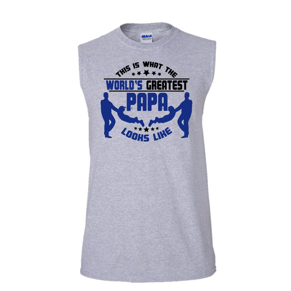This Is What The World's Greatest Papa T Shirt, Coolest Papa T Shirt, Awesome t-shirts (Men's Cotton Sleeveless)