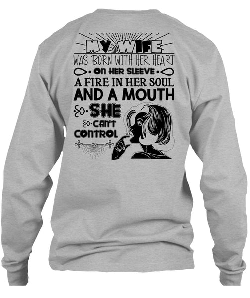 My Wife Was Born With Her Heart T Shirt, I Love Wife T Shirt