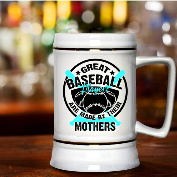 Cool Baseball Mom Beer Stein 22oz, Great Baseball Players Beer Mug