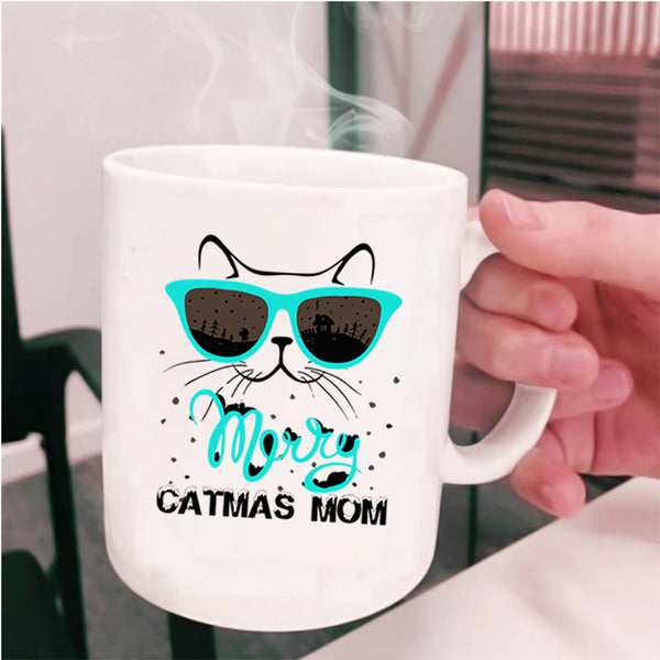 Noel Christmas Coffee Mug, Merry Catmas Mom Cup