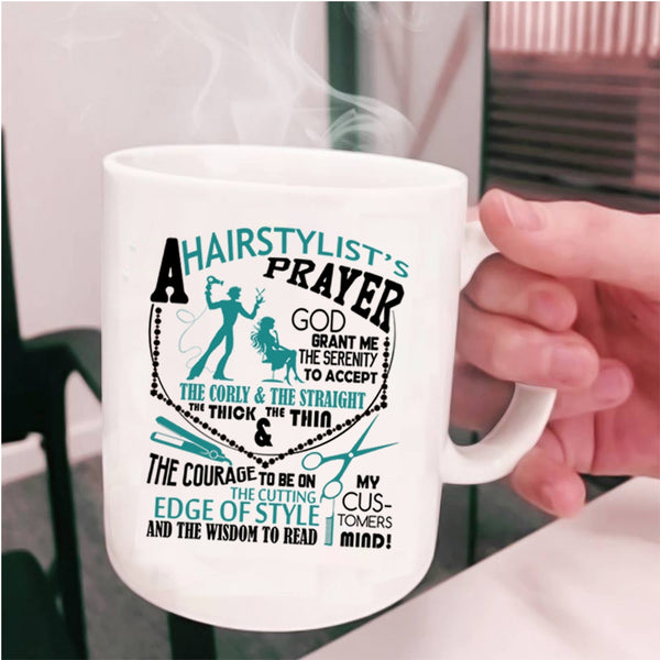Funny Hair Stylist Coffee Mug, Hairstylist's Prayer Cup
