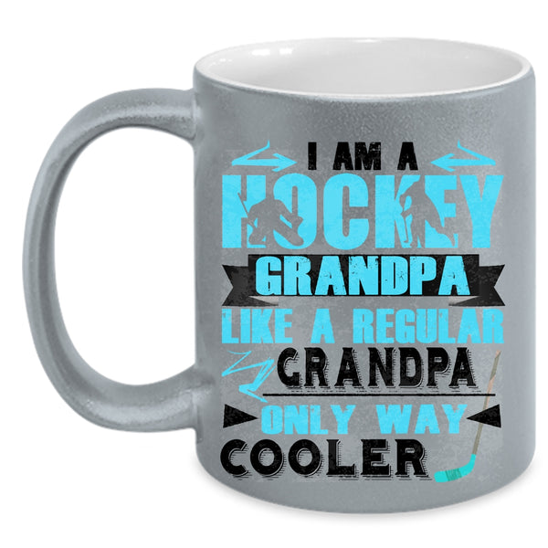Cool Grandpa Coffee Mug, I Am A Hockey Grandpa Accent Mug