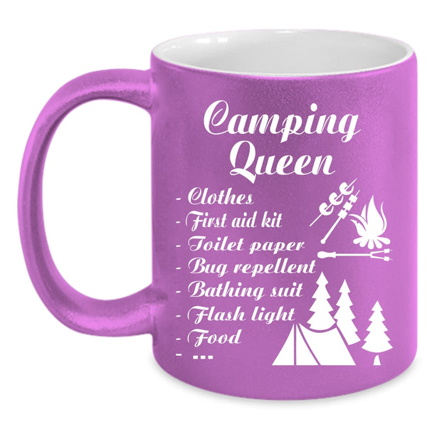 Camping Queen Coffee Mug, Funny Gift For Camping Mom Coffee Cup
