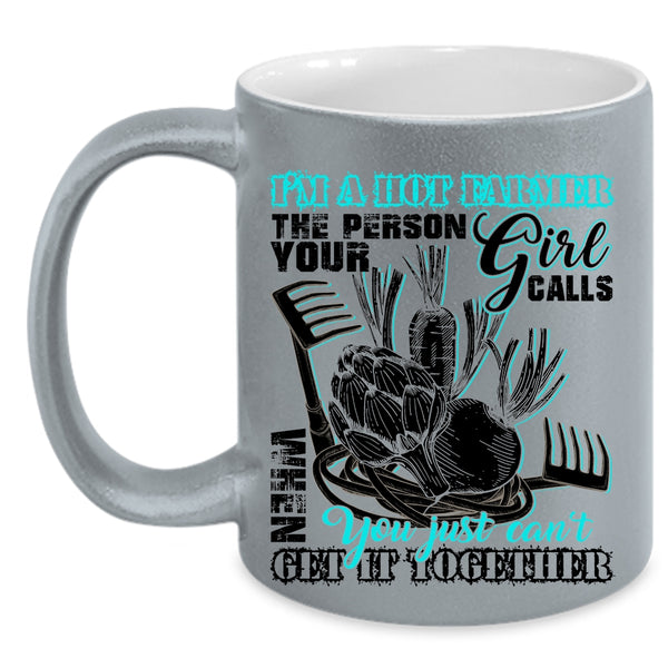 Cool Gift For Mom Coffee Mug, I'm A Hot Farmer Accent Mug
