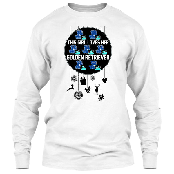 This Girl Loves Her Golden Retriever T Shirt, Merry Christmas Gift T Shirt