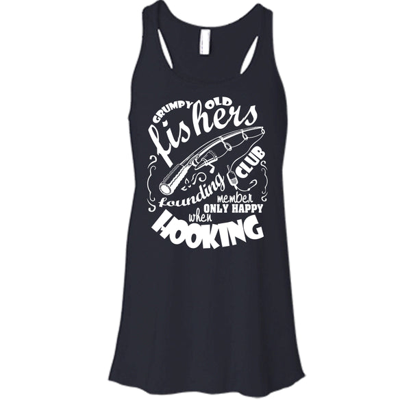Grumpy Old Fishers T Shirt, Only Happy When Hooking T Shirt, Cool T Shirt