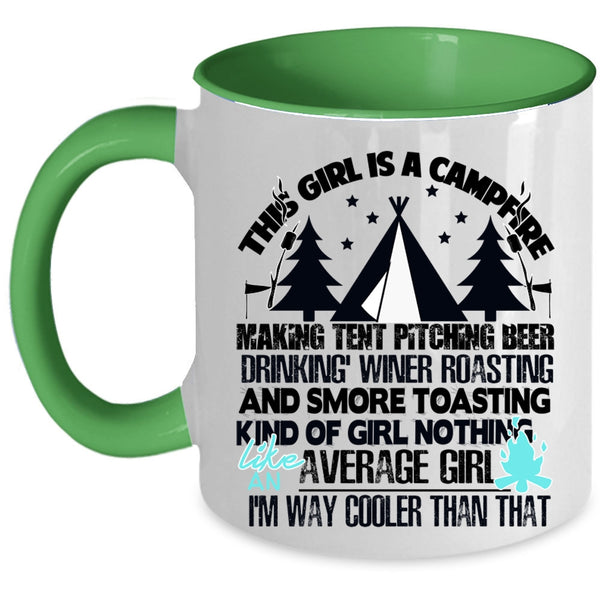 Cool Gift For Daughter Coffee Mug, This Girl Is A Campfire Accent Mug