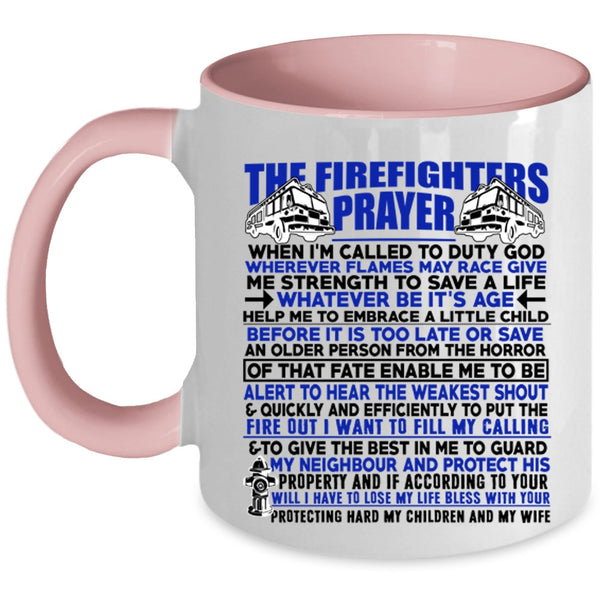 Cute Fireman Coffee Mug, The Firefighters Prayer Accent Mug