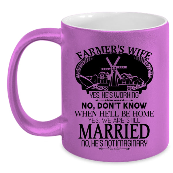 Cute Gift For My Wife Coffee Mug, Farmer's Wife Accent Mug