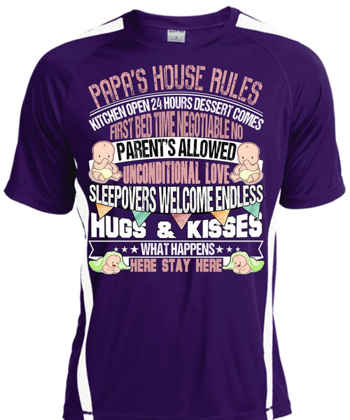 Papa's House Rules T Shirt, Hugs And Kisses T Shirt, Cool Shirt