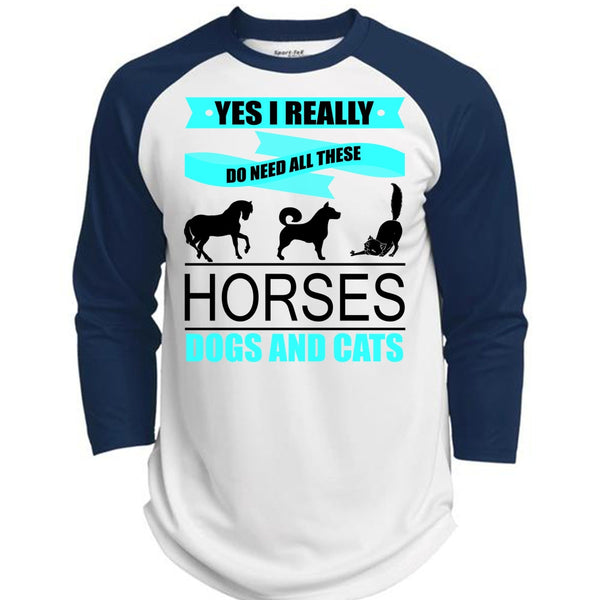 I Really Do Need All These Horses T Shirt, I Love Horses T Shirt, Awesome T-Shirts  (Polyester Game Baseball Jersey)
