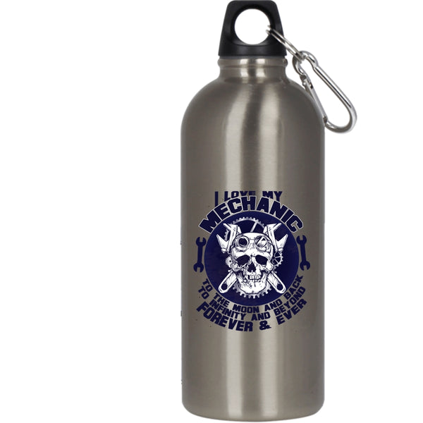 I Love My Mechanic To The Moon And Back 20 oz Stainless Steel Bottle,Mechanic's Girlfriend Outdoor Sports Water Bottle