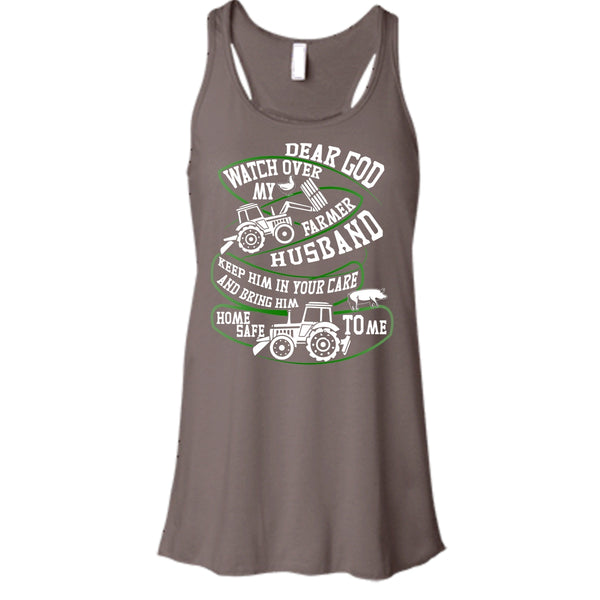 Watch Over My Farmer Husband T Shirt, Coolest Farmer Tank Top