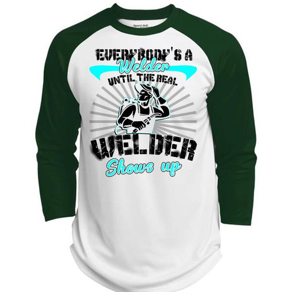 Everybody's A Welder T Shirt, I Love Welding T Shirt, Awesome T-Shirts  (Polyester Game Baseball Jersey)