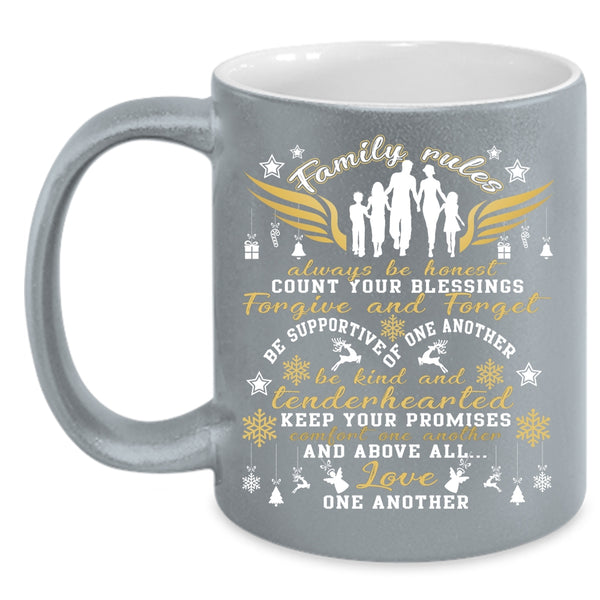 Family Rules Coffee Mug, I Love My Family Coffee Cup