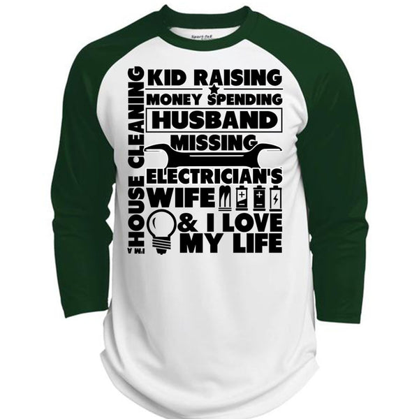 Electrician's Wife T Shirt, Spending Husband T Shirt, Awesome T-Shirts  (Polyester Game Baseball Jersey)