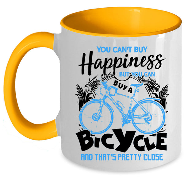 Bicycle Make Me Happy Coffee Mug, You Can Buy A Bicycle Accent Mug