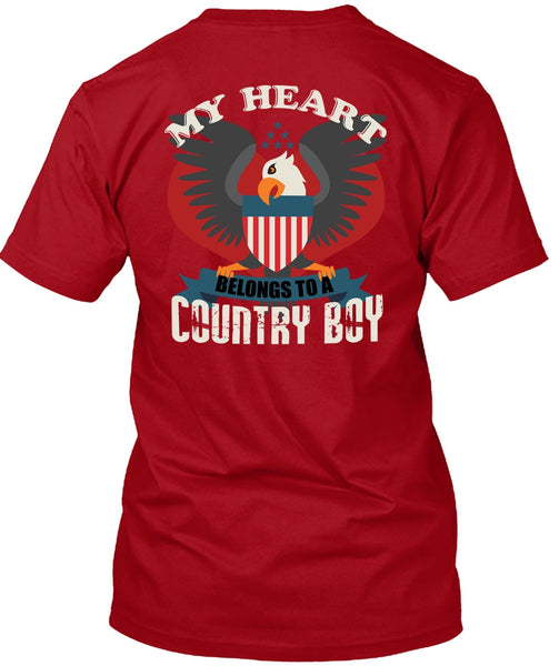 My Heart Belongs To A Country Boy T Shirt, Being A Veteran T Shirt
