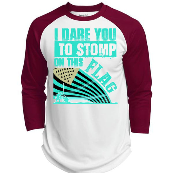I Dare You To Stomp On This Flag T Shirt, I Love Veteran T Shirt, Awesome T-Shirts  (Polyester Game Baseball Jersey)