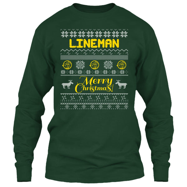 Lineman Merry Christmas T Shirt, Coolest Lineman T Shirt