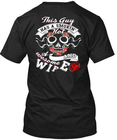 A black t-shirt with the shopify logo