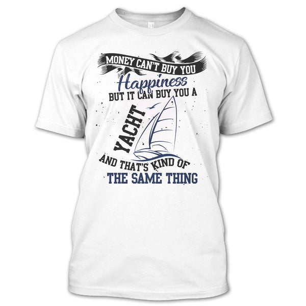 A black t-shirt with the shopify logo