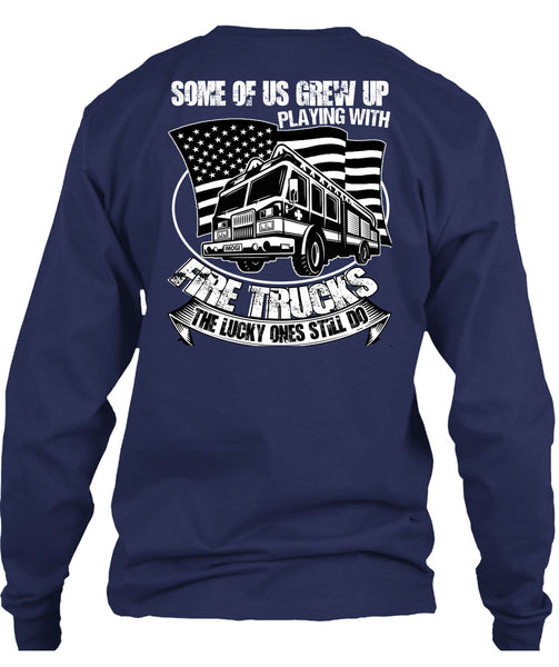 Playing With Fire Trucks T Shirt, I Love Firefighter T Shirt