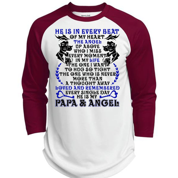 He Is In Every Beat Of My Heart T Shirt, I Love Papa T Shirt, Awesome T-Shirts  (Polyester Game Baseball Jersey)