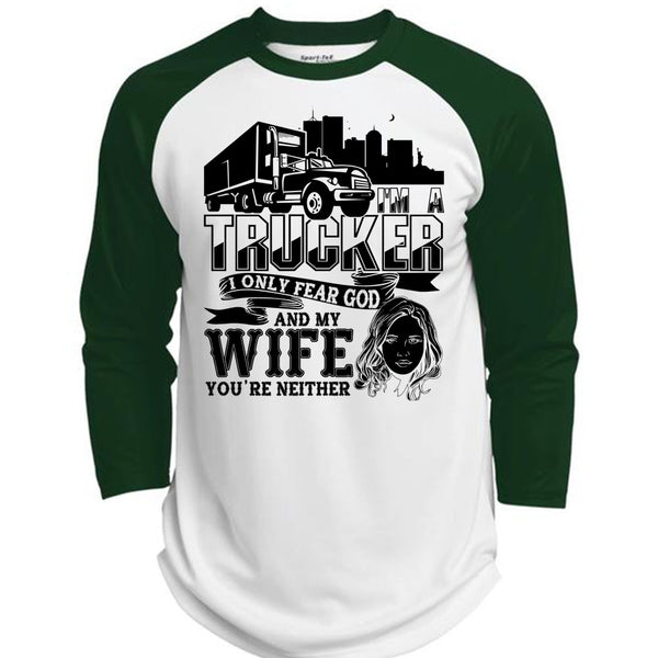 I Only Fear God And My Wife T Shirt, I Love Trucking T Shirt, Awesome T-Shirts  (Polyester Game Baseball Jersey)