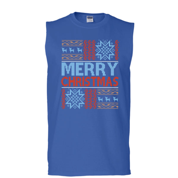 Merry Christmas T Shirt, Coolesy Merry Christmas Tank Top (Men's Cotton Sleeveless)