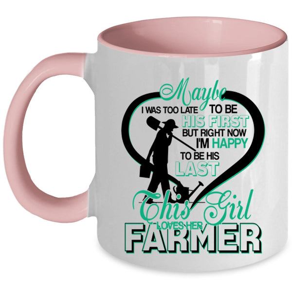 Cute Love Coffee Mug, This Girl Loves Her Farmer Accent Mug